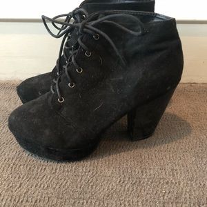 Black heeled booties
